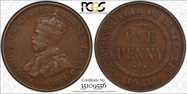 1931 (m) 1D Indian obverse Aligned date XF40BN