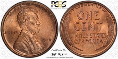1915 1C MS66+ RD