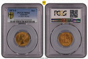 1873-S Sov S-3855 Shield MS62