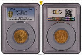 1877-S Sov S-3855 Shield MS62