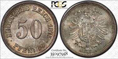 1875-G 50 Pfg J-7 MS66