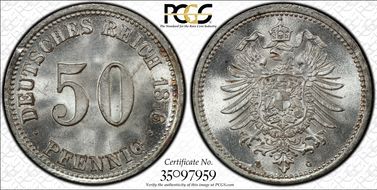 1876-G 50 Pfg J-7 MS66