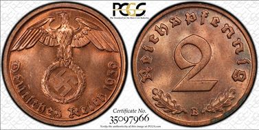 1939-B 2 Pfg J-362 MS64RD