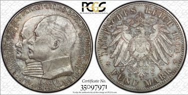 1904 5 Mk 400th Birthday J-75 MS64