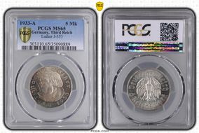 1933-A 5 Mk Luther J-353 MS65