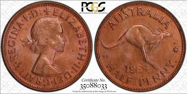 1964 Y. (p) 1/2D MS65RD