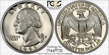 1993-S 25C Silver PR70DCAM