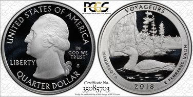 2018-S 25C Voyageurs NP-Silver First Strike PR70DCAM