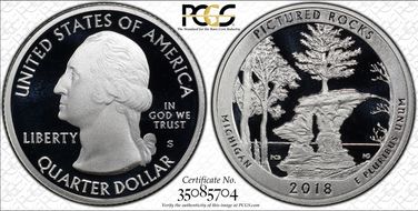 2018-S 25C Pictured Rocks NP-Silver First Strike PR70DCAM