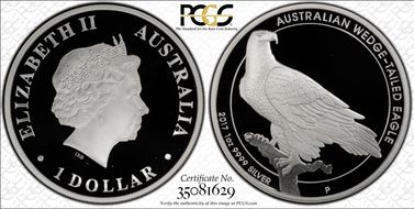 2017-P $1 Wedge Tailed Eagle PR70DCAM