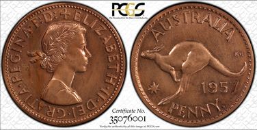 1957 Y. (p) 1D Brilliant PR63RD