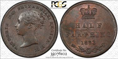 1853 1/2 Far S-3951 MS62BN