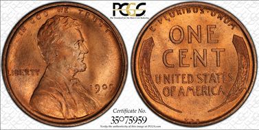 1909 VDB 1C MS66+ RD