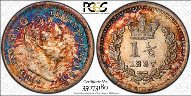 1837 1 1/2D S-3839 AU58