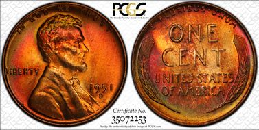 1951-D 1C MS66RB