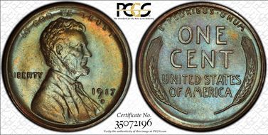 1917-S 1C MS64BN