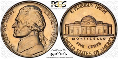 1954 5C Re-Engraved Obv Design FS-401 PR66