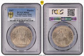 1947 Piastre Lec-320 Tranche Striée MS64