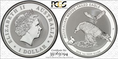 2018-P $1 Wedge-Tailed Eagle First Strike MS70
