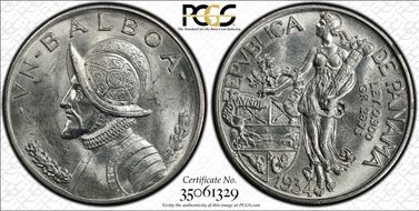 1934 Balboa KM-13  Ag MS63