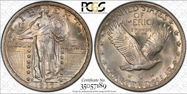 1917-S 25C Type 2 MS65FH