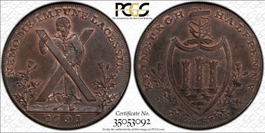 1791 Tk 1/2D DH-36 Lothian, Edinburgh MS65BN