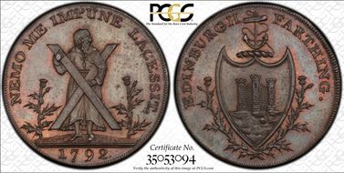 1792 Tk 1/4D DH-66c Lothian, Edinburgh MS65BN