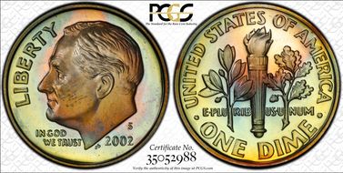 2002-S 10C Silver PR67CAM