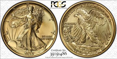 2016-W 50C 100th Anniversary Gold SP70