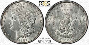 1881 $1 AU58