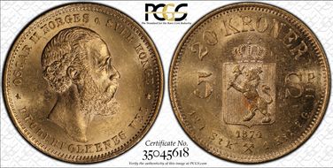 1874 20 Kr MS63