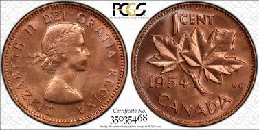 1954 1C Strap MS65RD