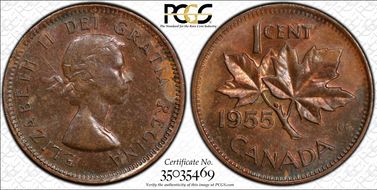 1955 1C No Strap MS62BN