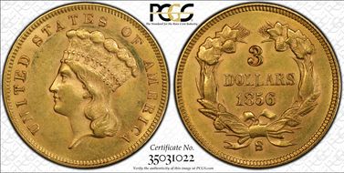 1856-S $3 MS61