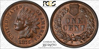 1875 1C MS65BN