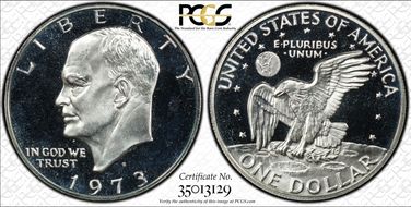 1973-S $1 Silver, DDO, FS-101 PR67DCAM