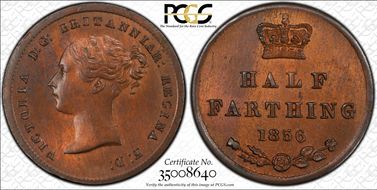 1856 1/2 Far S-3951 Small date MS64RB