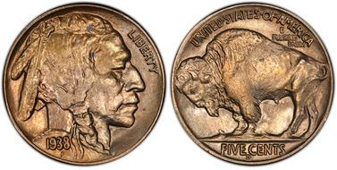 1938-D 5C Overmintmark, FS-514 MS64