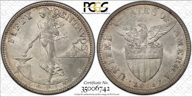 1921 50C MS62