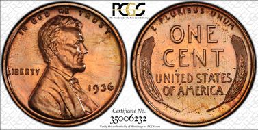 1936 1C Brilliant PR65RD