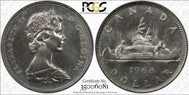 1968 $1 Voyageur DDR MS66