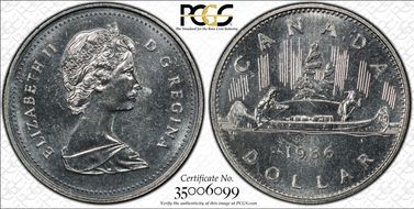 1986 $1 Voyageur MS65