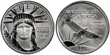 2003 $10 Statue of Liberty MS69