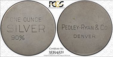 1933 SC$1 HK-824 Silver Pedley-Ryan Type III AU55