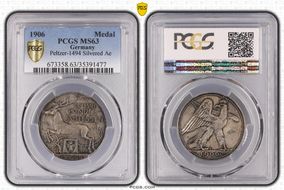 1906 Medal  Peltzer-1494 Silvered AE SP63