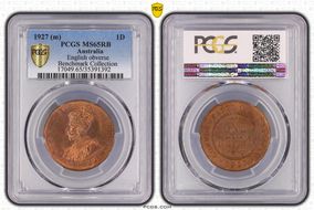 1927 (m) 1D English obverse MS65RB