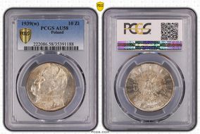 1939(w) 10 Zl KM-29  Ag AU58