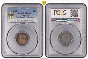 1918-M 6D KM-25  Ag MS65