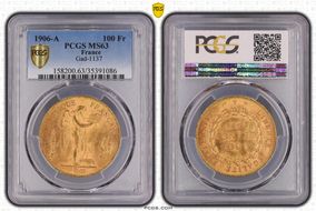 1906-A 100 Fr Gad-1137 F-552 MS63