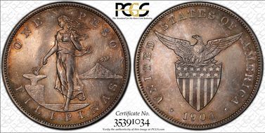 1904 Peso KM-168  Ag MS64